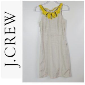 J. Crew Sleeveless Professional Grey Yellow Silk Cotton Dress